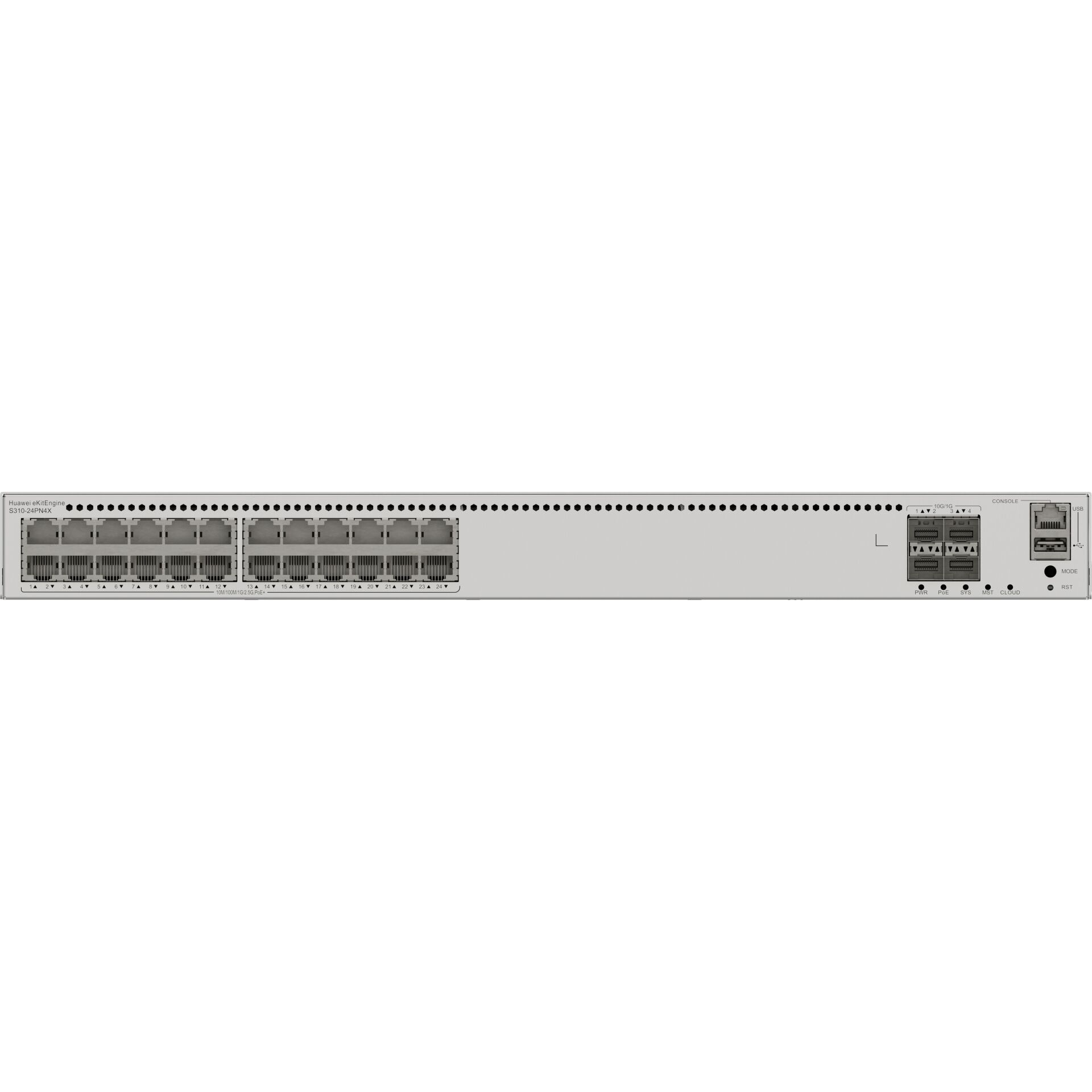 HUAWEI eKIT S310-24PN4X 24 PORT 10/100/1000/2500 Multi-Gigabit 24 PORT POE 4X10G SFP+ 400W L2+ CLOUDE YÖNETİLEBİLİR RACK