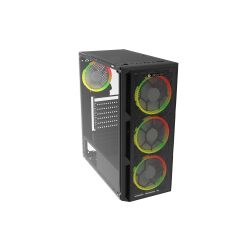 IROMX SPACE BTX-65G 650W 80+ 4x RAINBOW FIXED LED FAN ATX 2xUSB3.0 SİYAH KASA