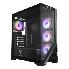 VENTO VG4202FLA 1000W 80+ GOLD 4x12CM ARGB FAN E-ATX TEMPERLİ CAM 2xUSB2.0/1xUSB3.0 SİYAH GAMING KASA