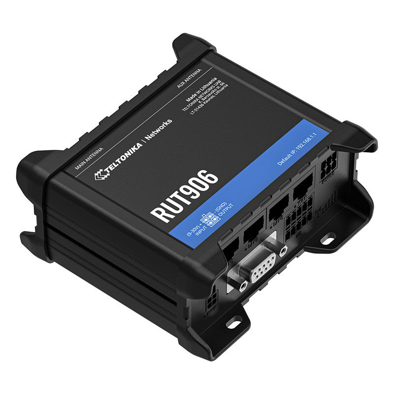 TELTONİKA RUT906 150MBPS 4 PORT 3XLAN/1XWAN RS232, RS485 2 ANTEN 802.11b/g/n (Wi-Fi 4) 4G LTE INDOOR 2 X SIM YUVASI ENDÜ