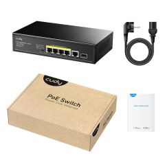 CUDY GS1005PTS1 5 PORT 10/100/1000 4 PORT POE+ 1 PORT UPLINK+ 1 SFP 120W YONETILEMEZ DESKTOP SWITCH