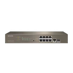 TENDA TEG5310P-8-150W 10 PORT 8 PORT POE+ 1X UPLINK + 1XSFP L3 YÖNETİLEBİLİR RACK MOUNT SWITCH 150W