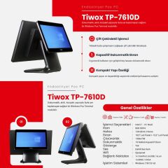 TIWOX TP-7610D I7 10.GEN 8GB/128GB SSD 18.5'' +13.3'' 2.EKRAN ENDÜSTRİYEL POS PC