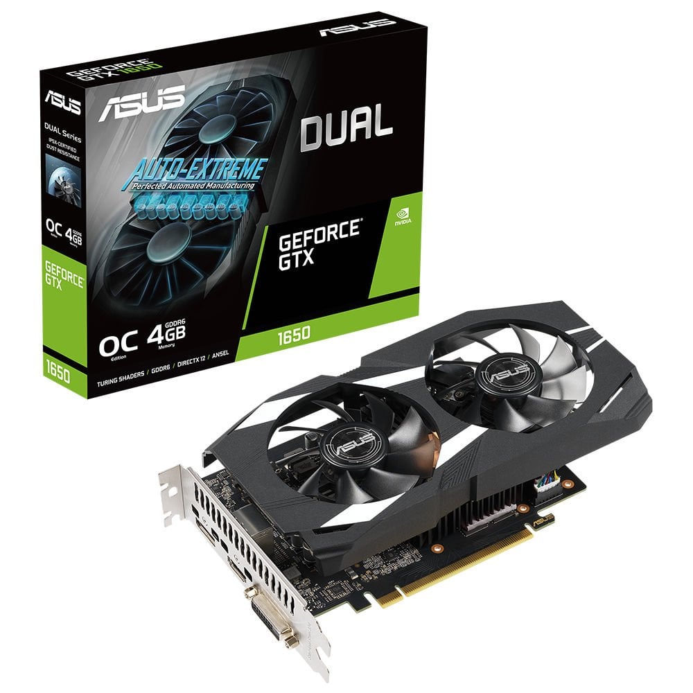 ASUS DUAL-GTX1650-O4GD6-P-V2 4GB GDDR6 128Bit DVI/HDMI/DP